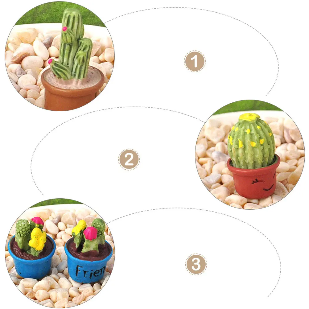 

10 Pcs Mini Succulent Fake Potted Plant Green Simulation Bonsai Decoration Resin Material Bedroom Study Balcony Decor Easy