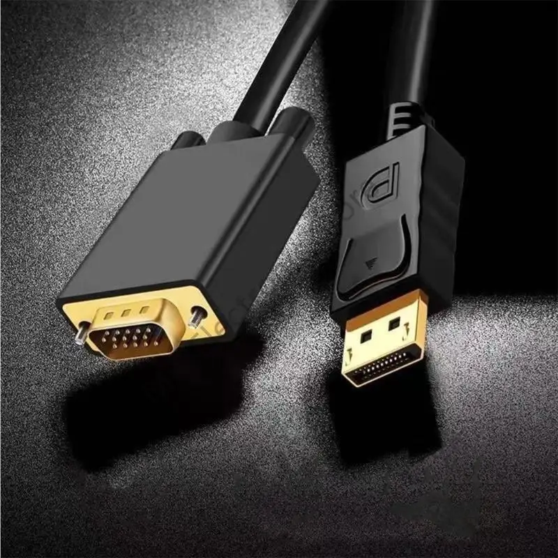 R2LF VGA ke DisplayPort Cable 1080p Computer VGA Untuk DisplayPort Monitor Adaptor Proyektor Pria Monitor untuk Monitor