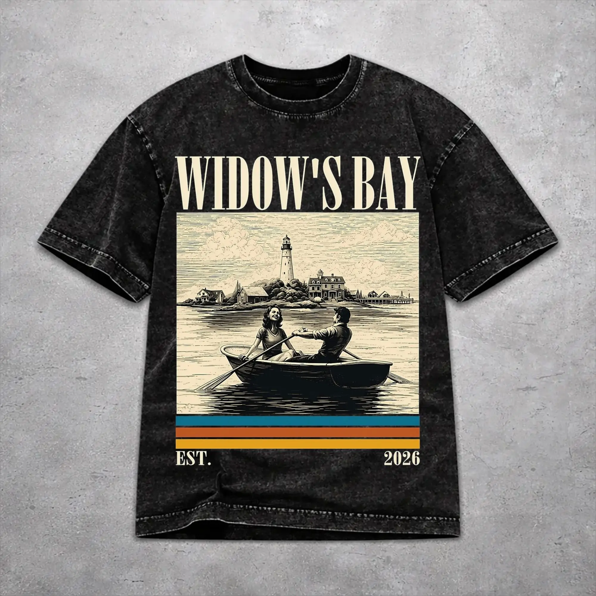 Widow's Bay Horror Movie 2026 Washed T Shirt Novelty Streetwear for Men Women  Hiphop T-Shirts Short Sleeve