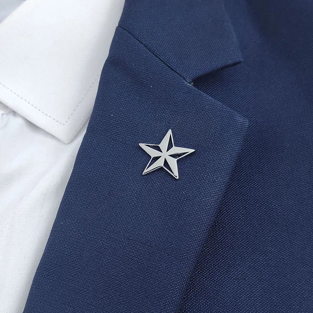 Metal brooch, golden pentagram brooch, meaningful brooch, creative product, small gift, space love souvenir