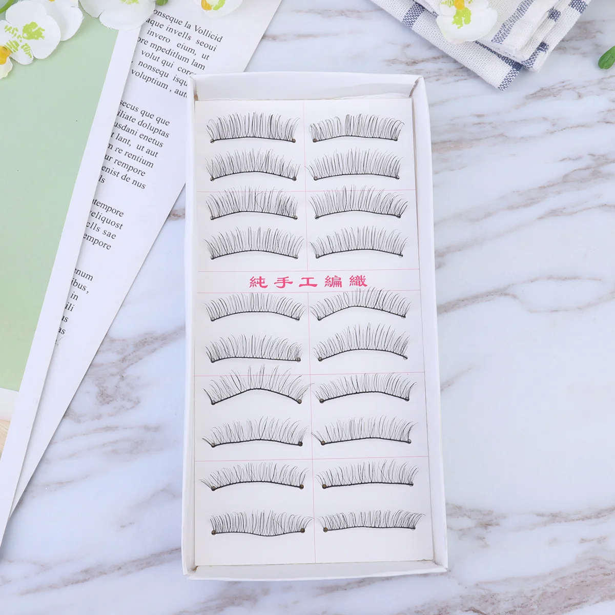 60 Paar falsche Wimpern aus Baumwollfaden, handgefertigt, natürlich, lang, dick, für Party, täglichen Gebrauch, falsche Wimpern, Make-up-Zubehör