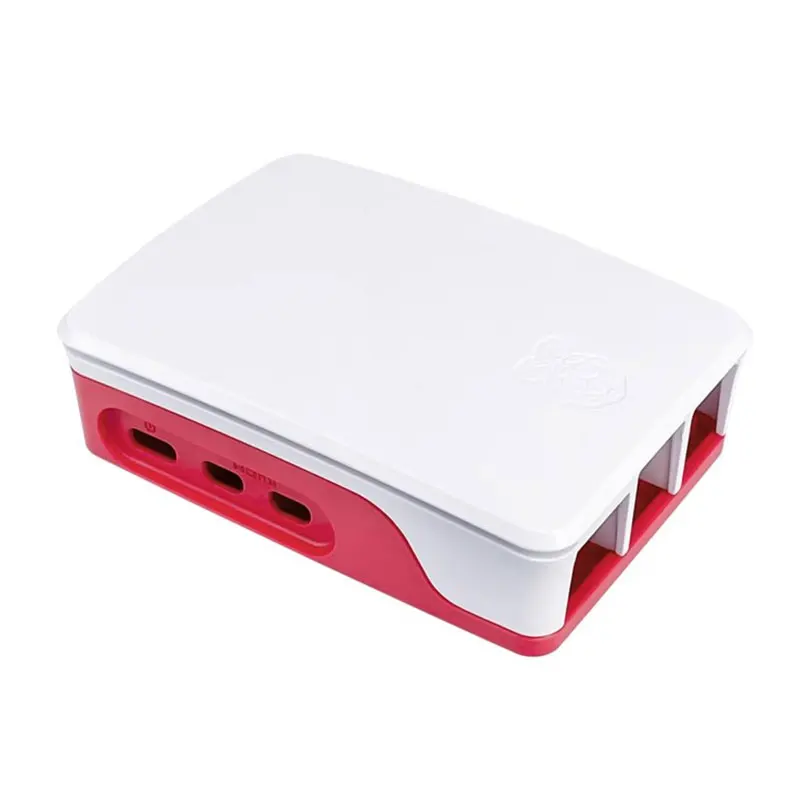 Raspberry Pi 5 Official Case Red White ABS Shell with Temperature Controlled Fan Support Cluster Stacking for RPI 5 Pi5