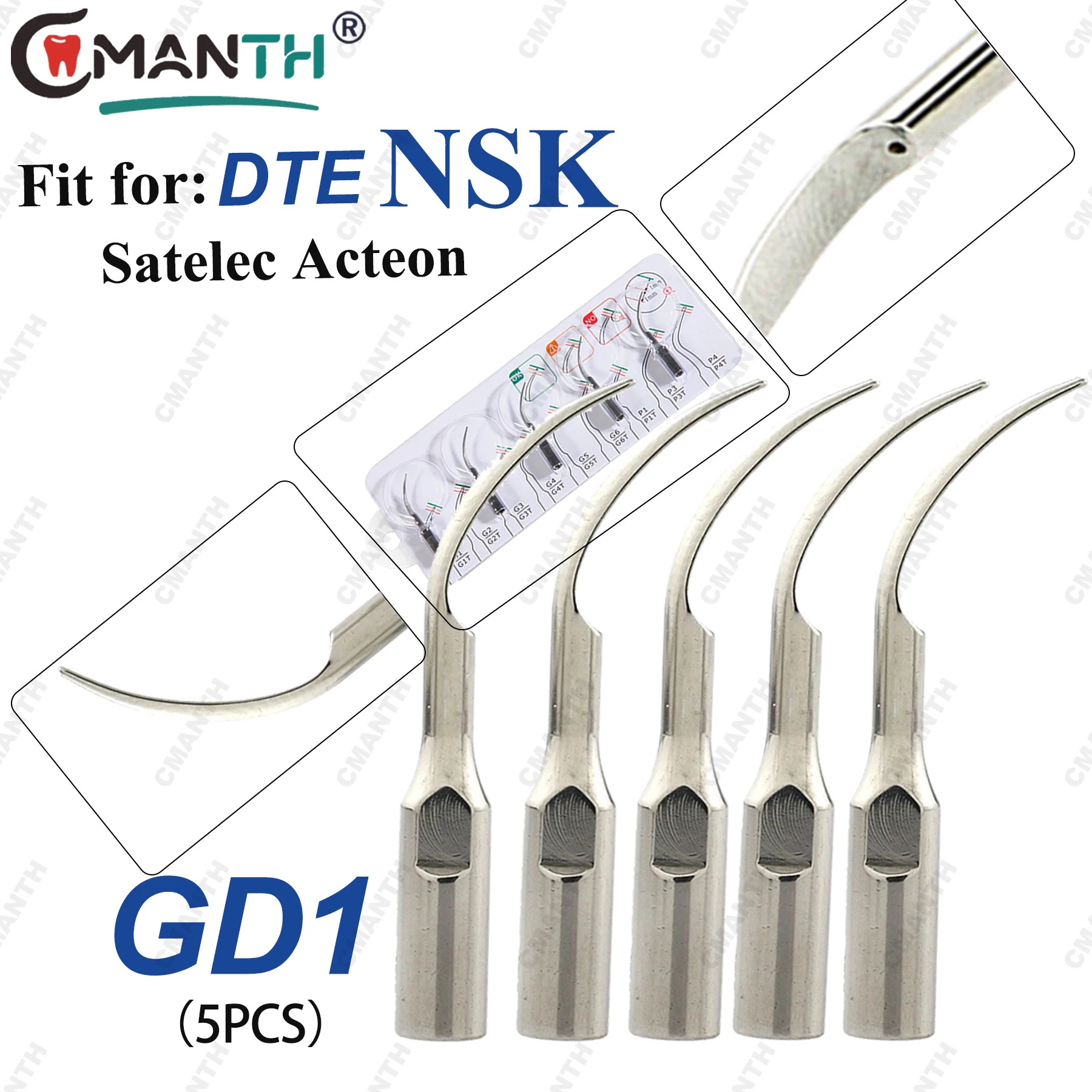 

Ultrasonic Dental Scaler Tip Scaling Tips GD1 Fit For DTE SATELEC ACTEON NSK Ultrasonic Scaler Calculus Removal Dentist Material