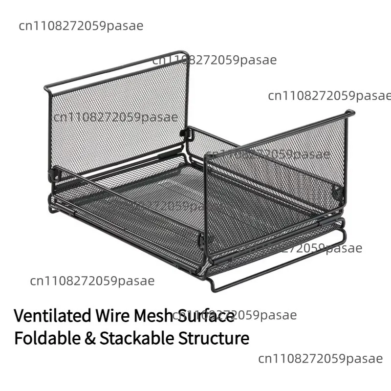 Folding Storage Basket - Durable Metal Mesh Container | Foldable Storage Box for Camping, Hiking and Picnicking