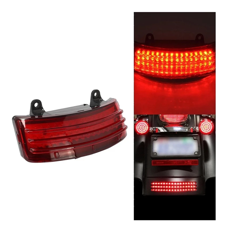 Motorcycle Rear Fender Tip Light Tri-Bar LED Tail Brake Turn Signal Light For  Touring Street Road Glide 2014-2019