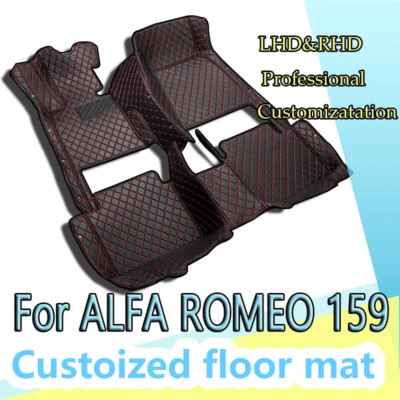 Alfombrillas de cuero personalizadas para coche, juego de alfombras para ALFA ROMEO 159, 2006-2012, almohadillas para los pies