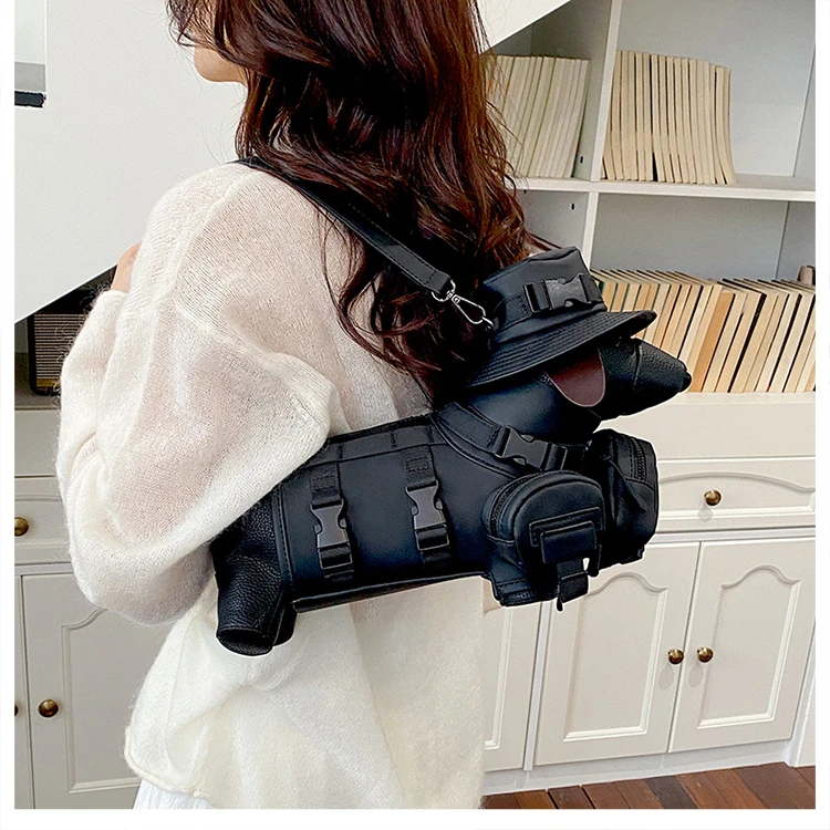 2026 Novelty 3D Dachshund Shaped Bag for Women with Mini Hat Buckle Design Cartoon Crossbody Streetwear Fashion Shoulder Purse