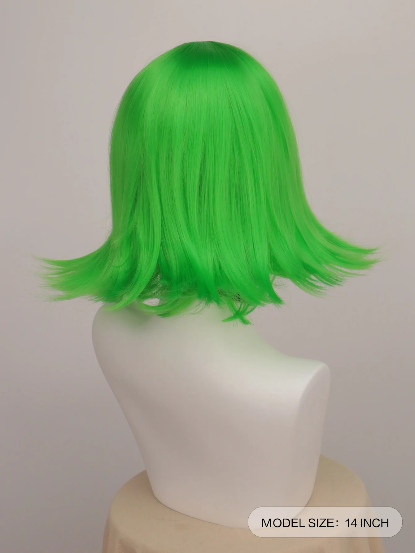 Peruka damska, zielona, prosta, do cosplayu, z grzywką, włosy anime odwrócone na odwrót, idealna na imprezy Halloweenowe.