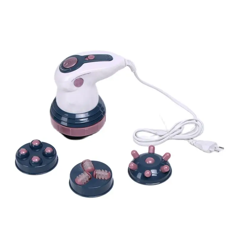 Electric Handheld Massager with 4 Massage Heads, Adjustable Vibration Massager Full Body Massage for Neck, Shoulder, Head, Foot