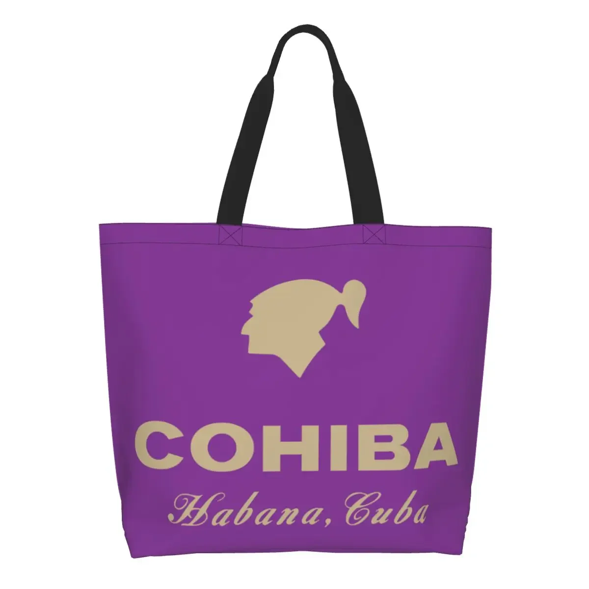 Recycling Cuban Cigars Cohiba Shopping Bag Women Shoulder Canvas Tote Bag Durable Groceries Shopper Bags