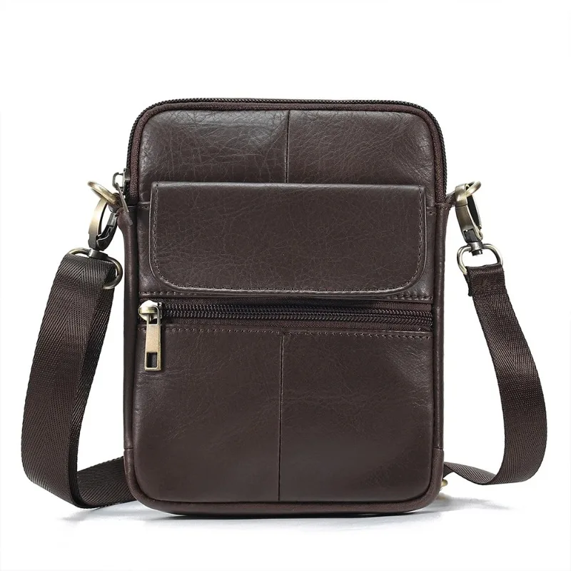 

Genuine Leather Small Crossbody Bags for Man Messenger Bag Male Business Work Casual Shoulder Bag for 7.9" iPad Handba