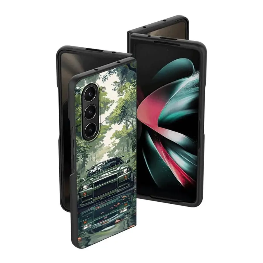 Custodia per auto Supercar per Samsung Galaxy ZFold5 ZFold4 ZFold7 Z Fold 7 6 5 4 3 ZFold6 ZFold3 Cover posteriore per telefono