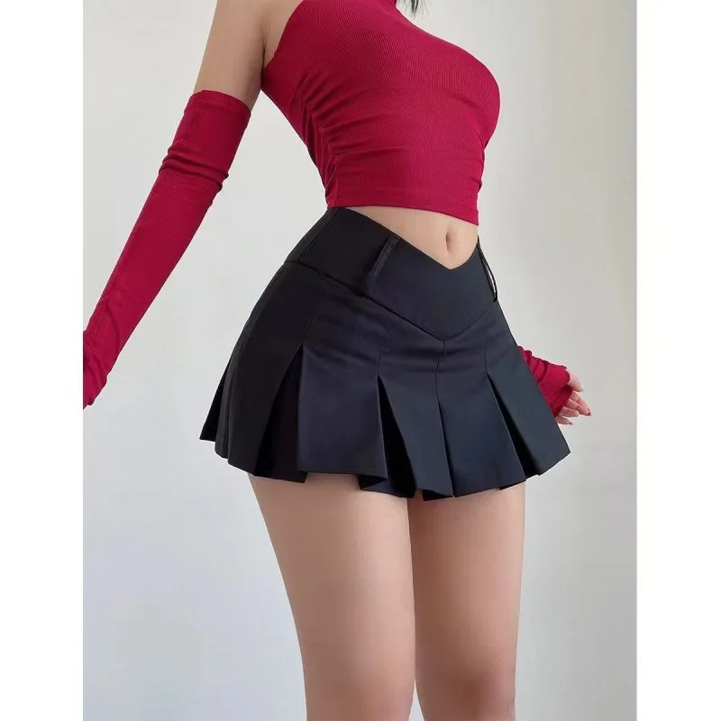 Pleated skirt women's summer new Korean version high waist sexy short skirt student wrinkle resistant A-line pleated skirt