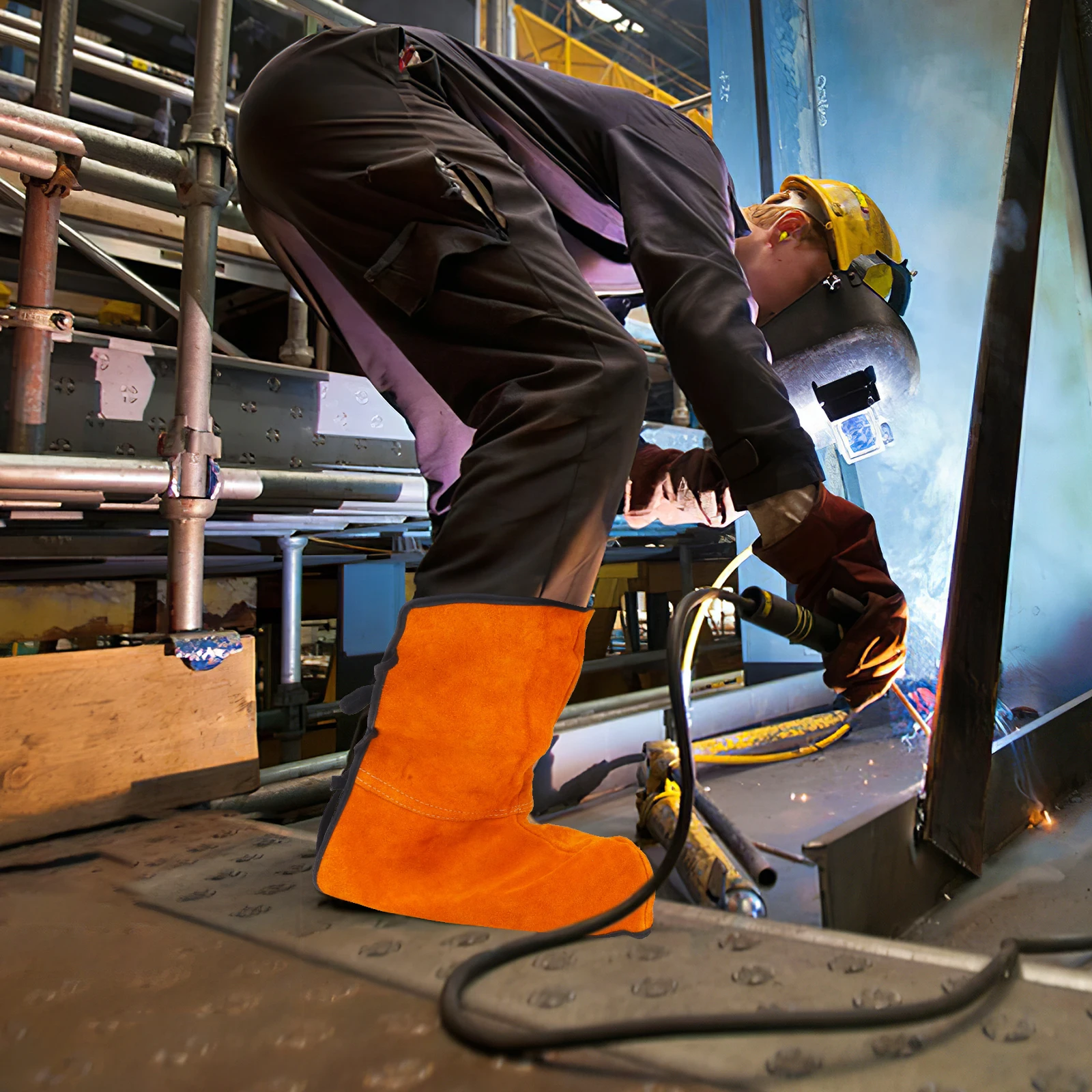 

2Pcs Welding Shoe Protectors Heavy Duty Breathable Safety Covers for Welders Flame Resistant Foot Protectors for Industrial Use