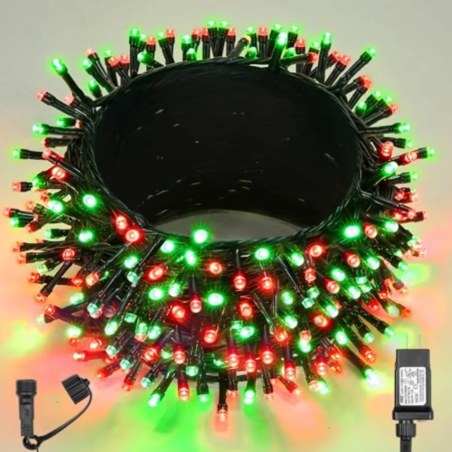 Christmas Lights Indoor Outdoor 500LED 174Feet, Super Bright LED Christmas String Lights with UL Certified, 8 Lighting Modes, T