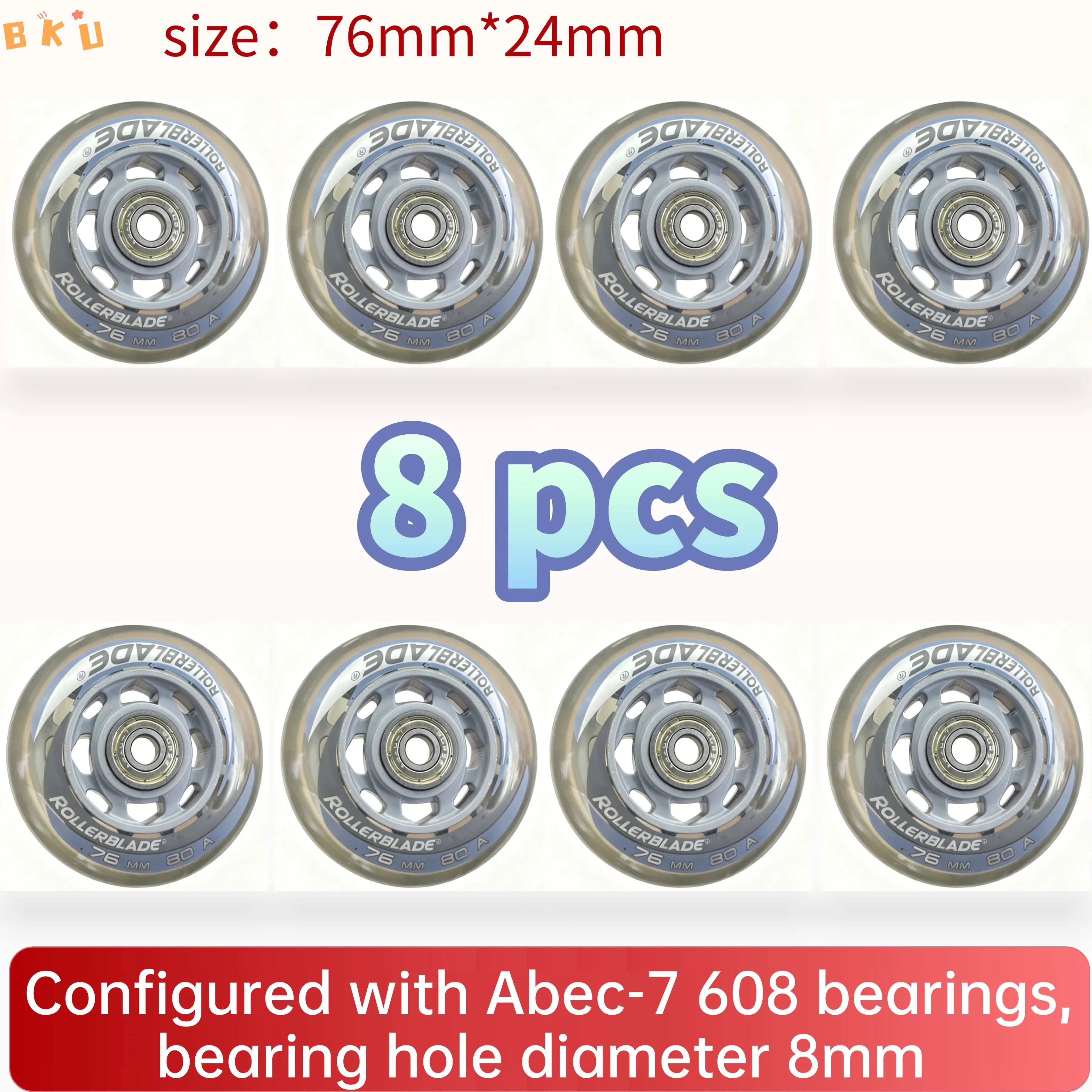 8-Piece PU Replacement Wheels 76mm(3