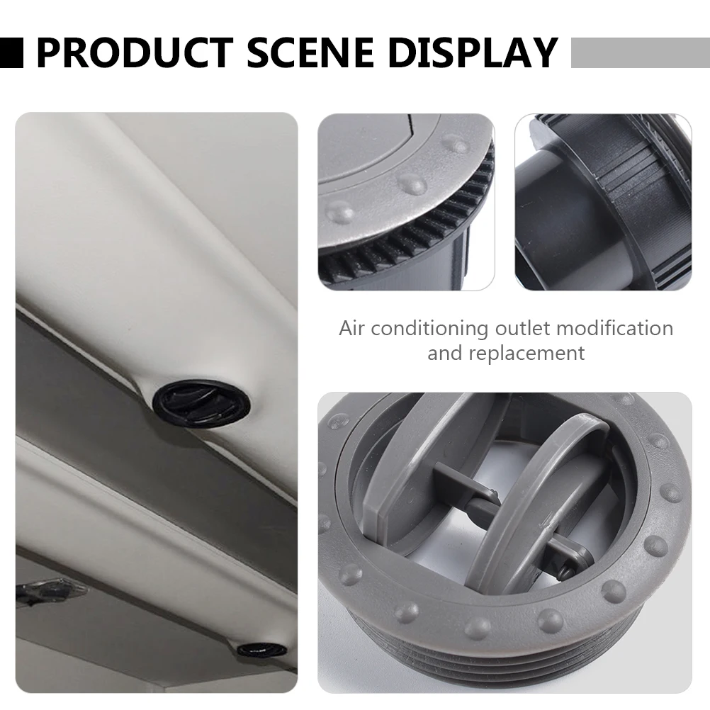 

2pcs Round Air Outlet For Bus Rv Ac Ventilation Adjustable Wind Direction Durable Abs Material Vehicle Interior Decoration Bus