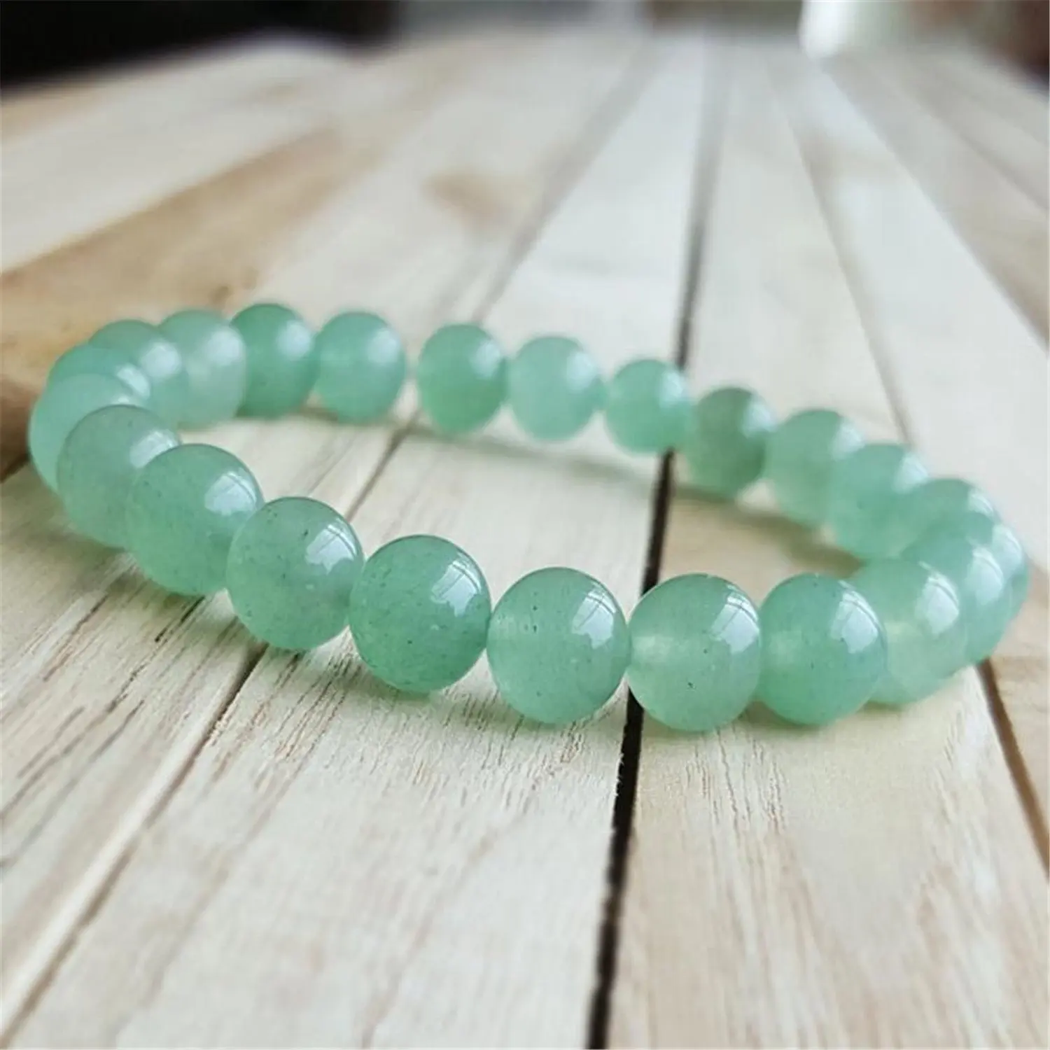 

8mm Natural Green Aventurine Beads Bracelet 7.5inch Eco-Friendly Handmade Beaded Women Unique Party Mala