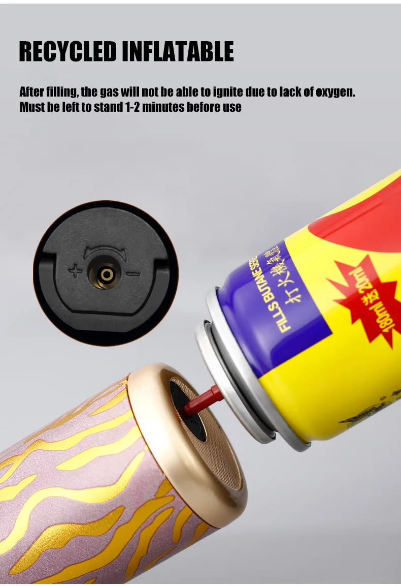 JOBON Kreatives Zigarrenfeuerzeug mit Blasfackel, winddicht, blauer Flammen-Rotor, UV-Transferdruck, Bastelgeschenke – Detail 8