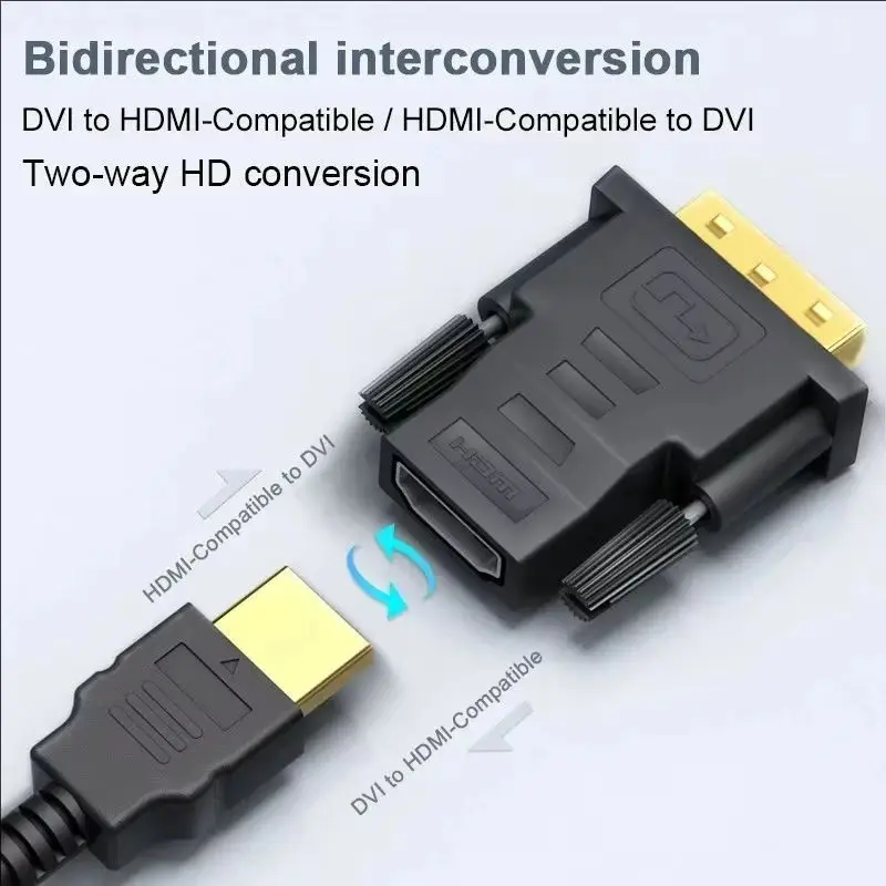 Двунаправленный адаптер DVI-HDMI DVI D 24+1, кабельный разъем «папа-мама» HDMI, конвертер для проектора HDMI в DVI