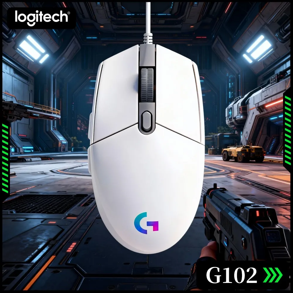Logitech G102 Wired Gaming Mouse Human Friendly Grip Dependable Switches RGB Illumination For Gaming Document Work