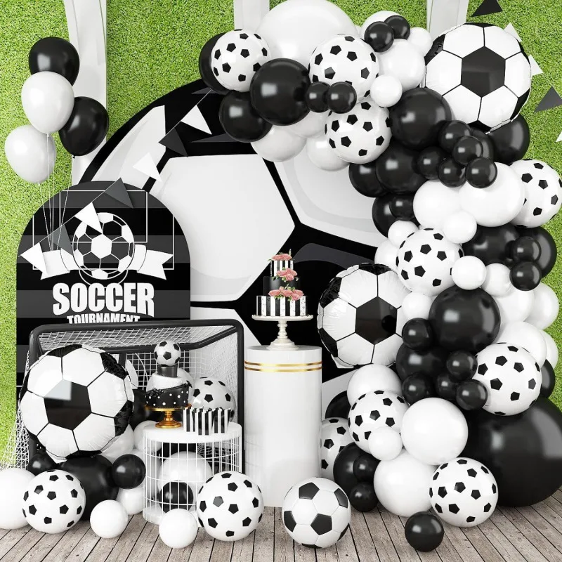 

100pcs/Set Balloons Boys Man Birthday Party Sports Meet Decoration Aluminum Foil Soccer Ball Helium Ball Baby Shower Globos