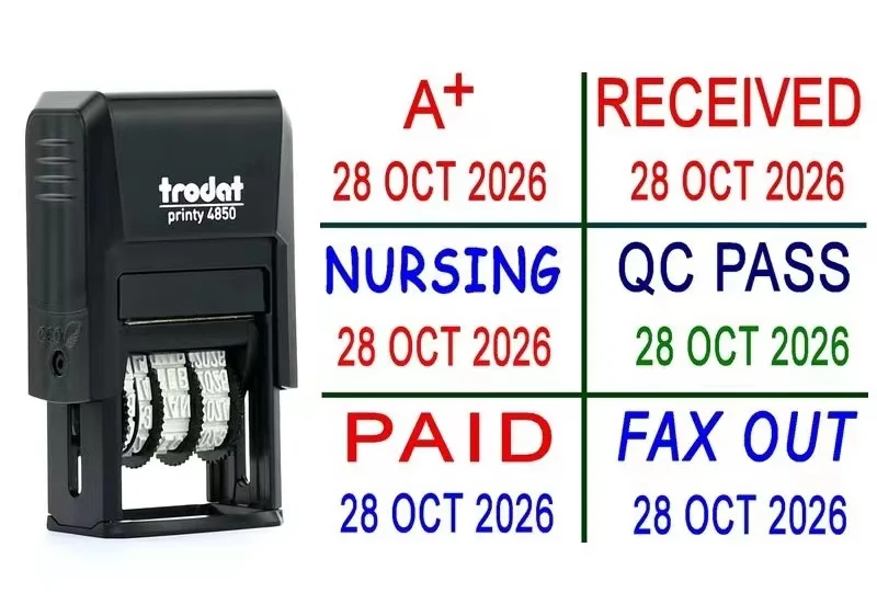 Sello de fecha personalizado para firma de profesor, sello de fecha autoentintado con su nombre, texto DIY