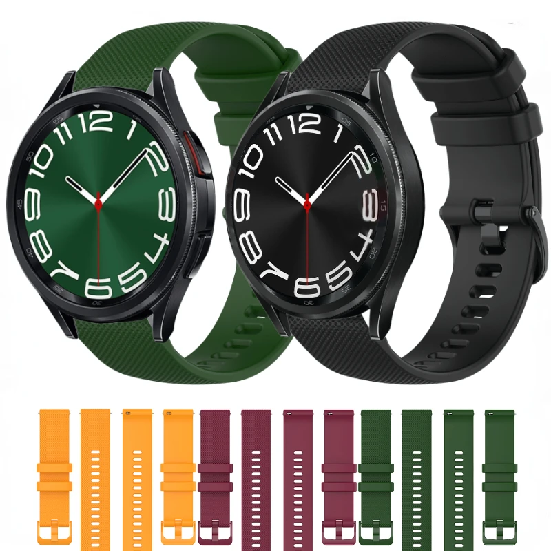 Correa de silicona de 22mm y 20mm para Samsung Galaxy watch 4, 5, 6, Classic Gear S3, pulsera suave y amigable con la piel para Huawei watch 4 GT2/3 Pro