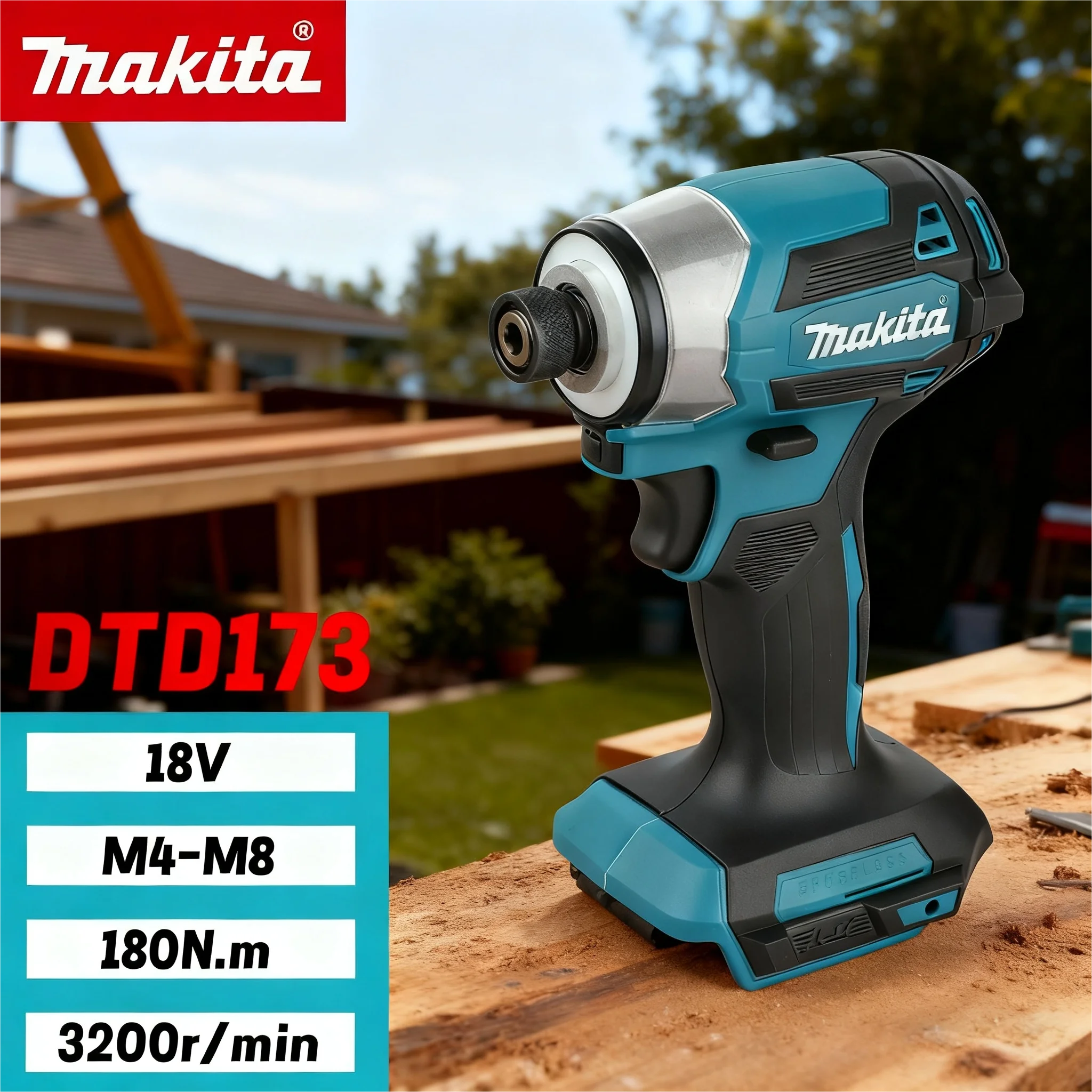Makita DTD173 18V Brushless Cordless Impact Driver Impact Screwdriver High Performance Power Tool fo