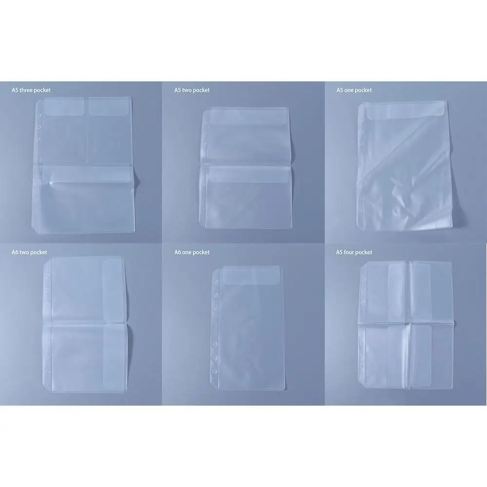 Porta archivos, recambios de álbum de fotos, almacenamiento de billetes para diario, bolsas de PVC para cuaderno, bolsillos para carpetas, bolsas para archivar documentos, carpetas para carpetas