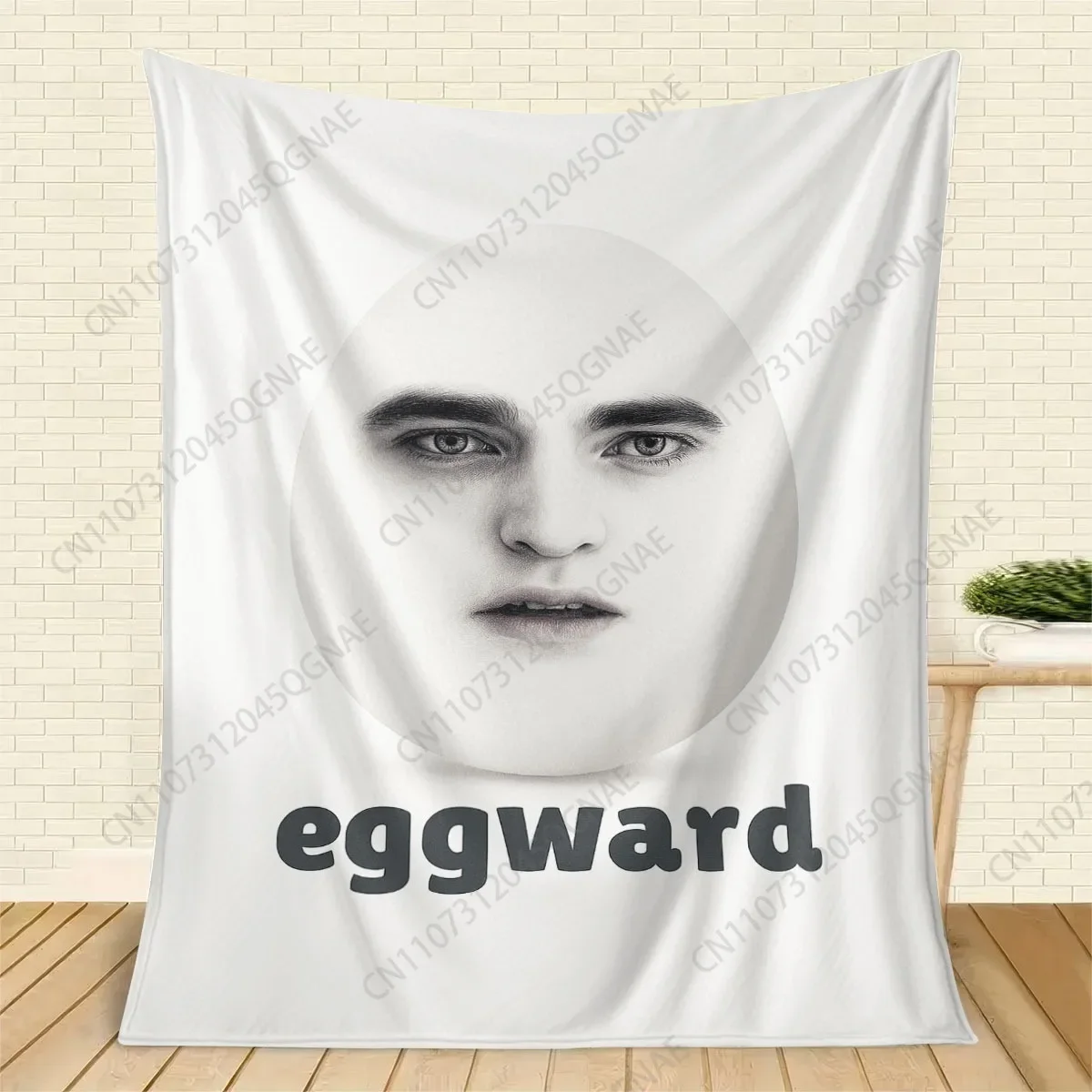 Custom Twilight Edward Cullen Plush Blanket - Iconic Edward Face With Pattinson's Eyes & Hair, 280gsm Ultra-Soft Flannel, All-Se