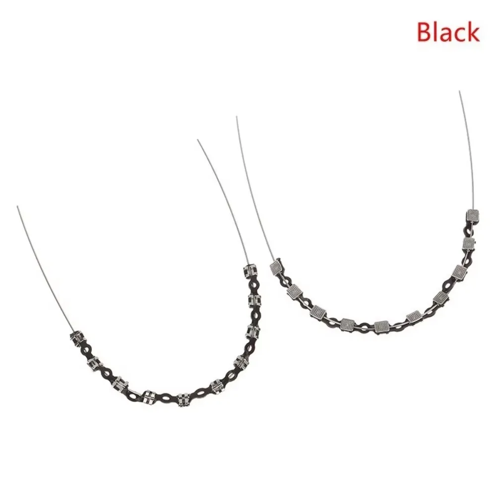 1Pair Braces with Braces Box Colorful Tooth Decoration with Metal Wires Metal Bracket Orthodontic Ligature Ties Send Storage Box