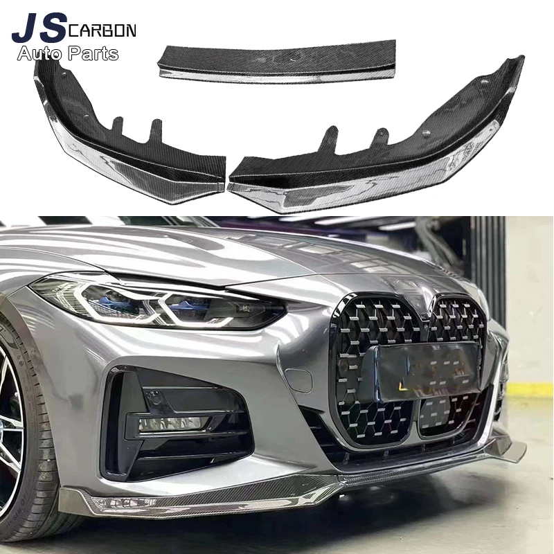 For BMW 4 Series G22 G23 Carbon Fiber  Front lip Car Front Bumper Diverter Spoiler Diffuser Front lip chin