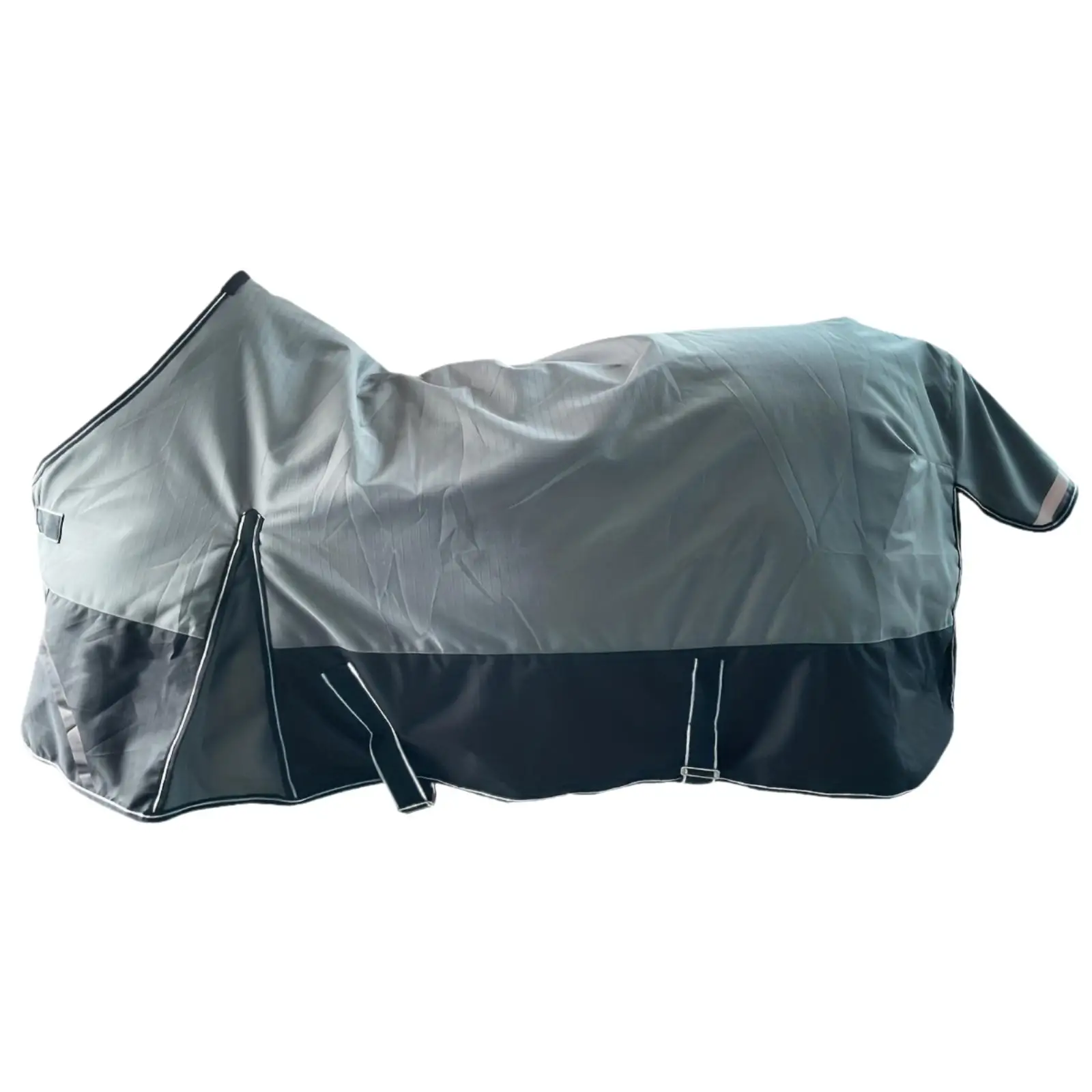 Horse Shedding Coat 1200D Oxford Cloth Full Coverage Design with Tail Cover Front Fastening for Grooming and Turnout