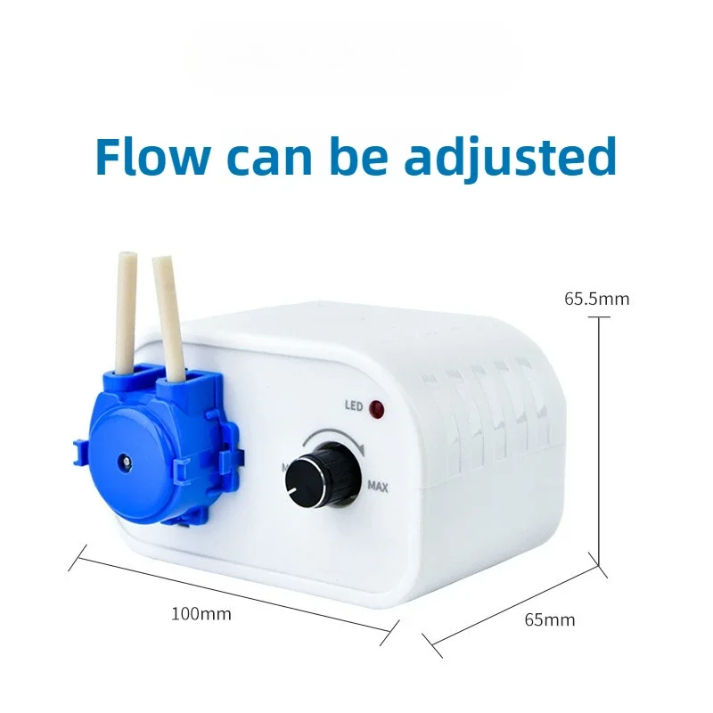 Small Adjustable Flow Rate Peristaltic Pump DC12V 2.6-65 ML/min Small Flow Engineering Plastic Material Brushed Motor