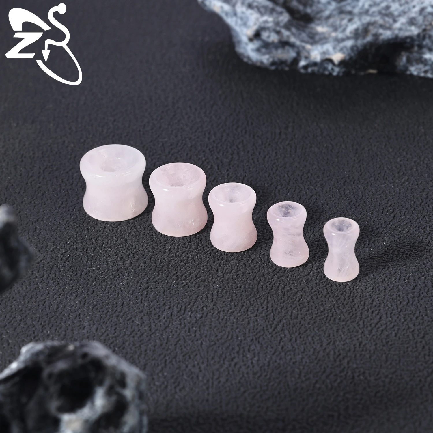 ZS 1 Pair Opal Stone Ear Plug And Tunnel Double Flared Large Gauges 5/6/8/10/12MM Hollow Ear Stretcher Expander Piercing Jewelry