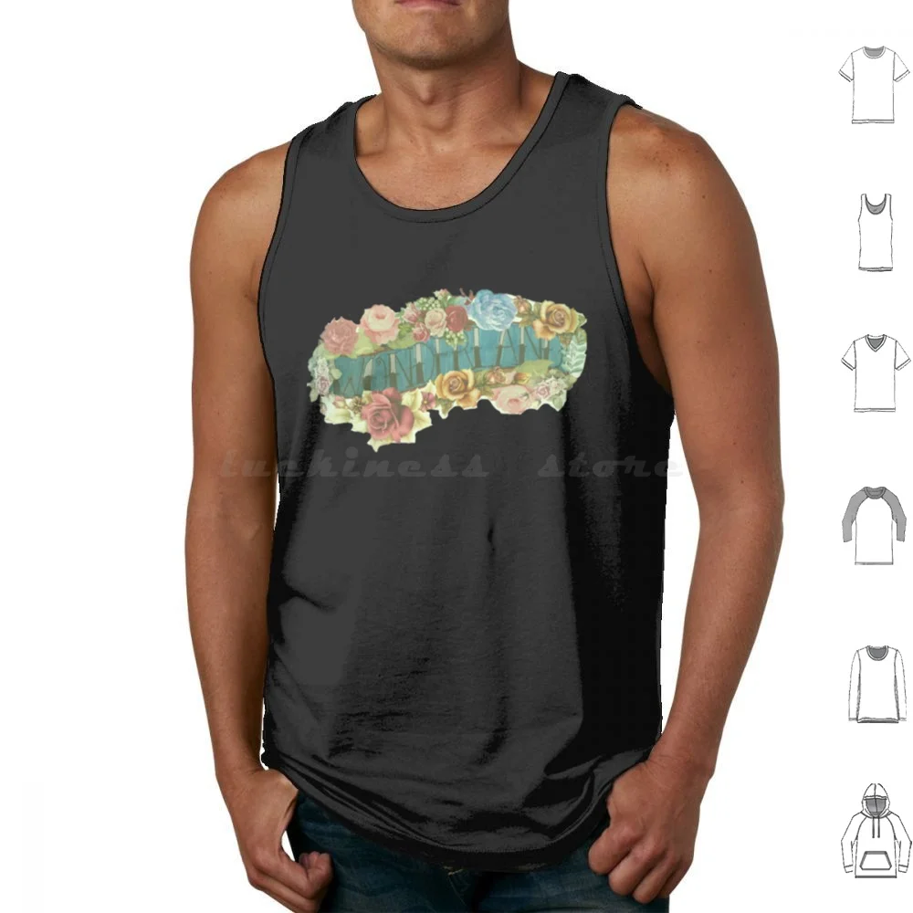 Floral Tank Tops Print Cotton Take That Mark Owen Robbie Gary Barlow Tt Thatter Howard Donald Williams Jason Orange