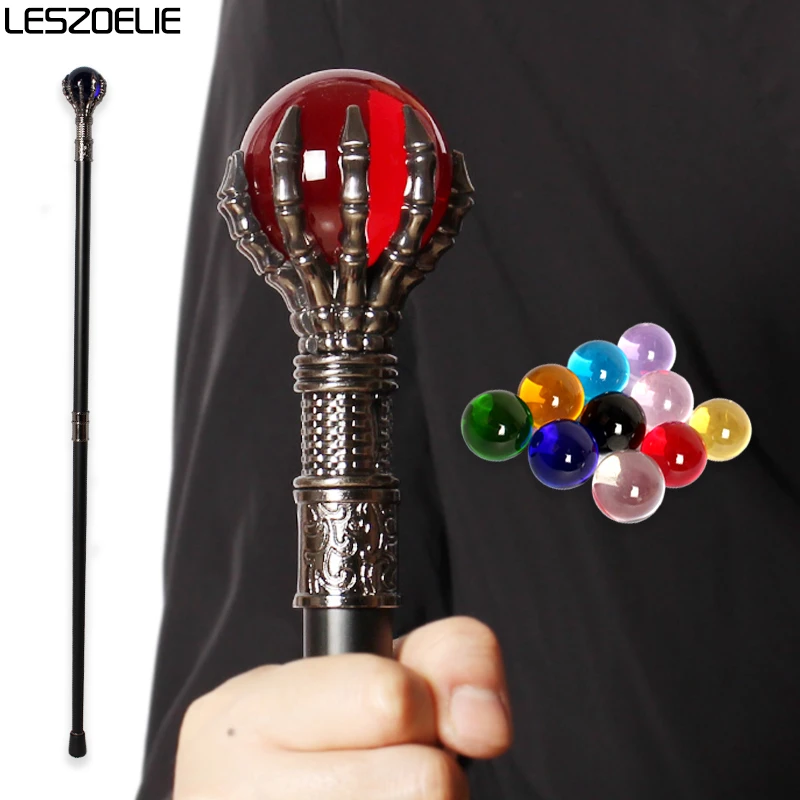 高級93cm杖、50mmクリスタルボール付き、10色展開、ドラゴンの爪デザイン、男女兼用のおしゃれな杖、パーティースティック