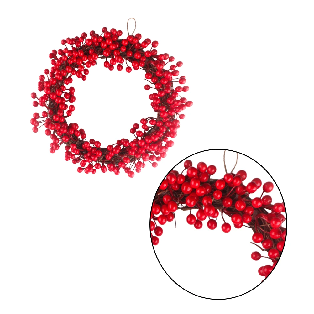 

Red Beaded Wreath Artificial Christmas Christmas Simulation Berry Wreath Decoration Holiday Fall Seasonal