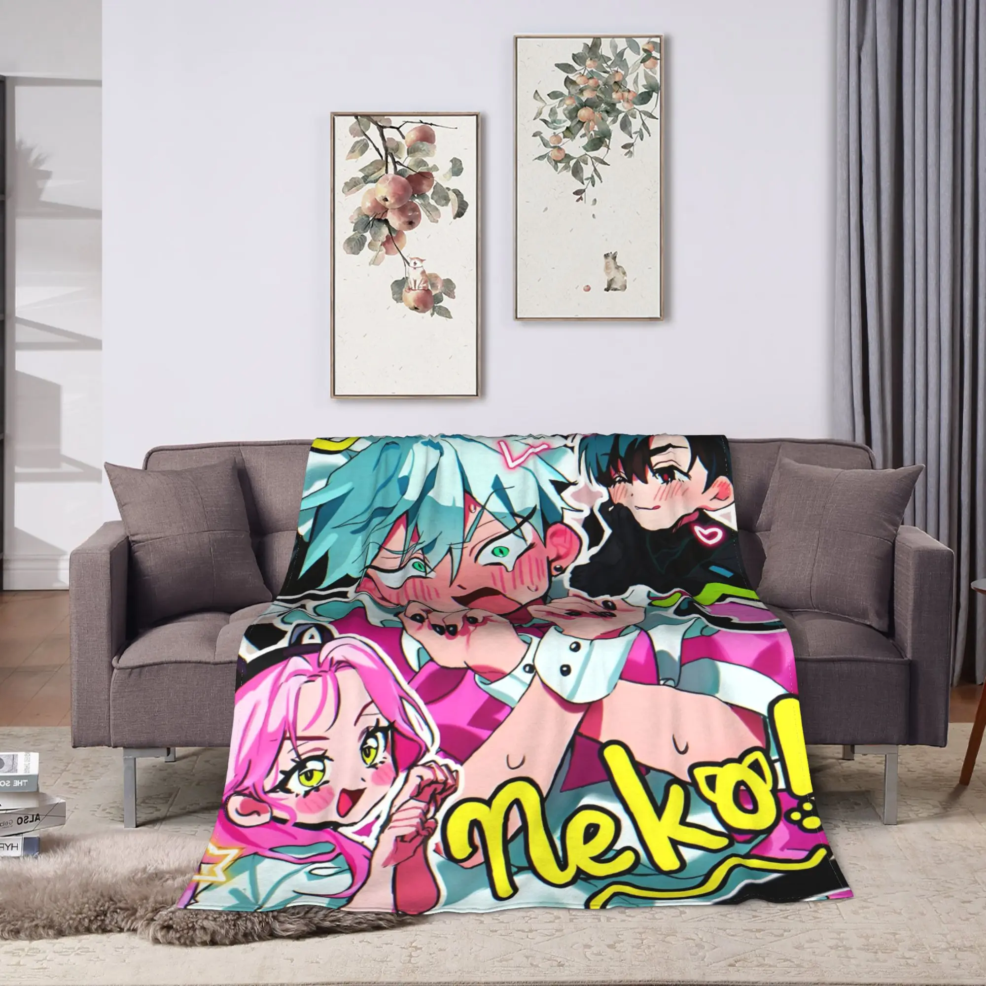 أنيمي الغريبة المرحلة بطانية دافئة السفر مكتب أفخم رمي بطانية الشارع الاتجاه في الهواء الطلق الفانيلا المفرش أريكة غطاء سرير #2