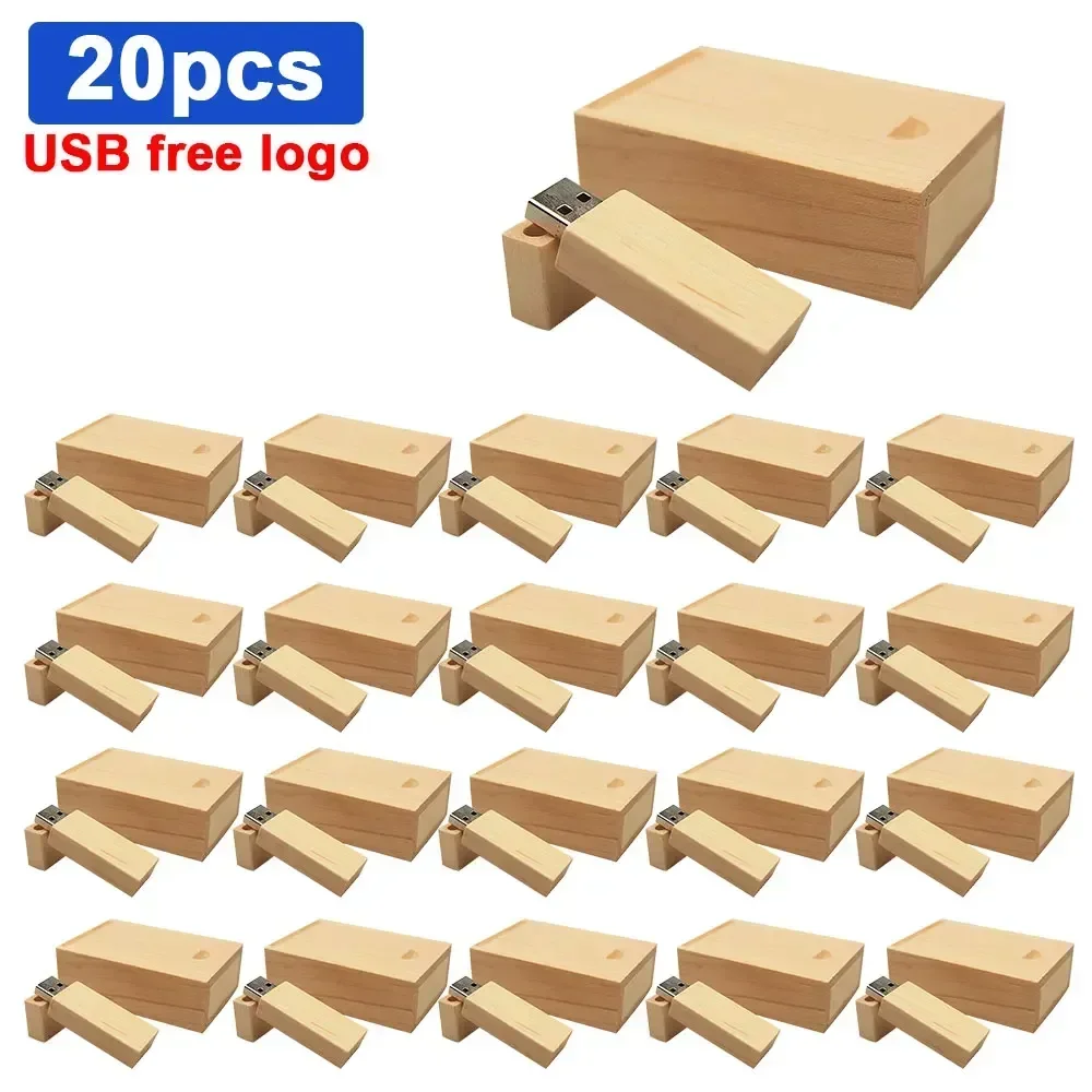 

20pcs/lot Wooden Business Usb Flash Drive Natural Wood Turn Over Pendrive 4GB 8GB 16GB 32GB 64gb Memory Stick Free Custom Logo