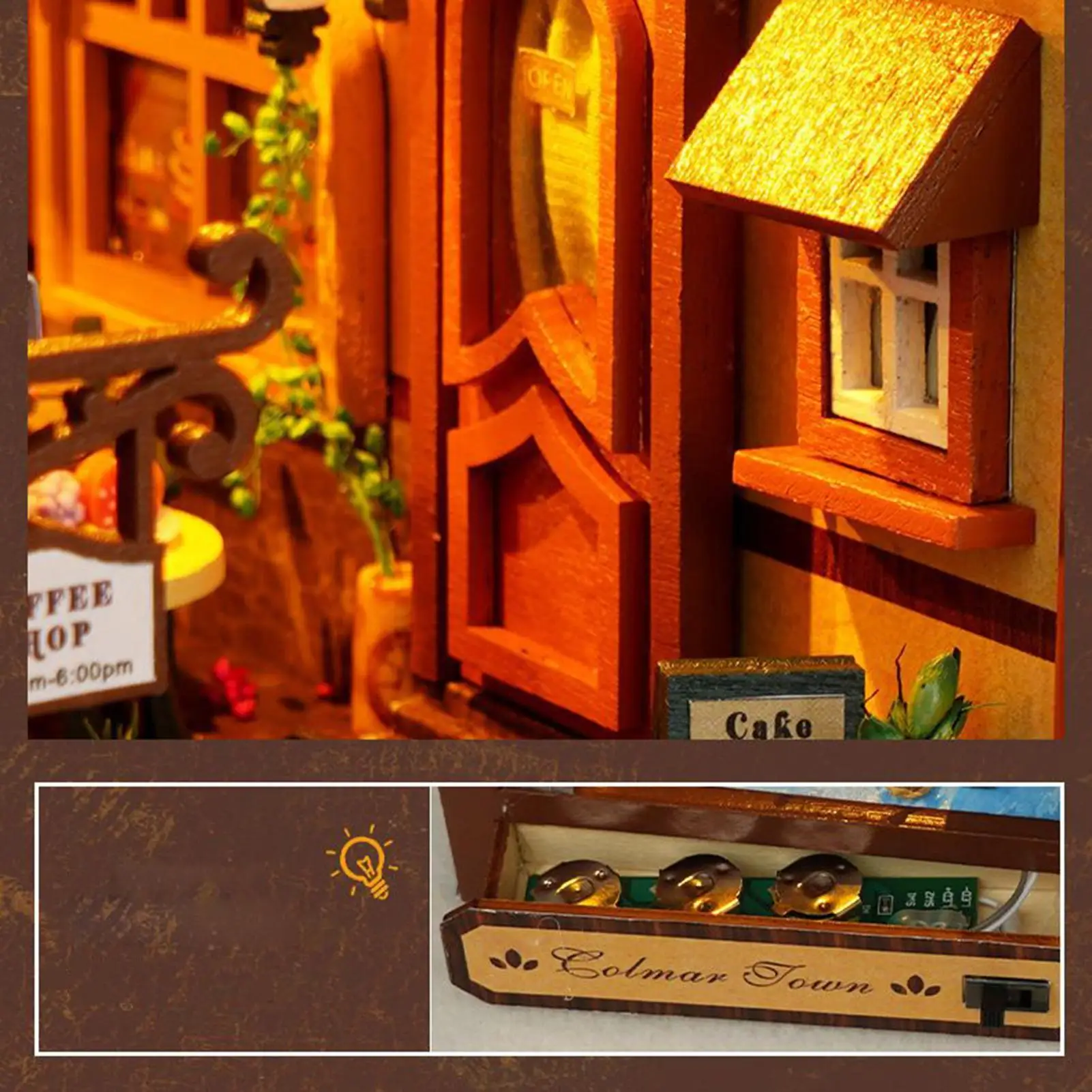 Book Nook Kits For Adults Wood 3D Tabletop Puzzle Decor Book Nook LED House Model For Kids Adults Bedroom Classroom Library