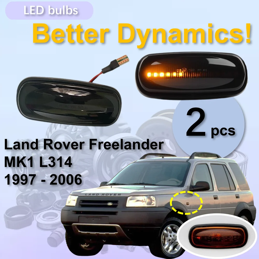 for Land Rover Freelander MK1 L314 1.8 2.0 2.5 V6 1997 - 2006 Dynamic LED Side Marker Turn Light Signal Lamp