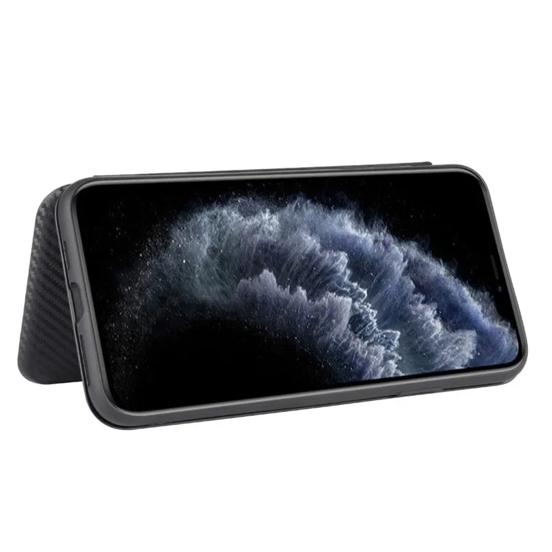 

Чехол из углеродного волокна для iphone 11 Pro, откидная подставка для книги, кошелек для кредитных карт, кожаный защитный чехол