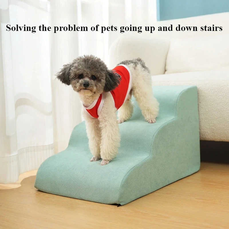 

Dog Cat Ramp Pet 2/3 Step Stair Ladder Memory Foam Sponge Dogs Sofa Removable Washable Training Pet Ramp Stairs Pet Supplies