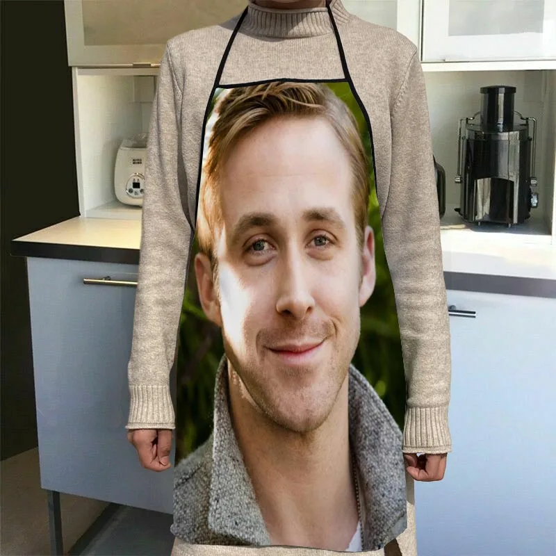 Ryan Gosling Chef Apron Resistant Handsome Cooking BBQ Grilling Aprons for Men Women Chef Gifts