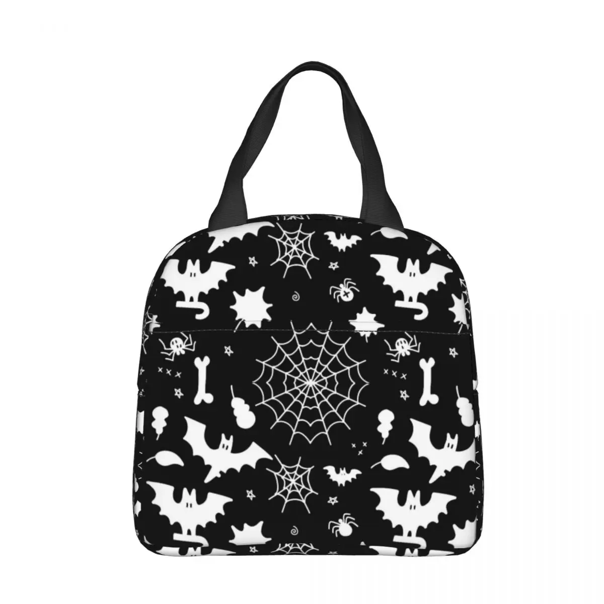 

Готические изолированные сумки для обеда с рисунком летучей мыши на Хэллоуин, герметичная многоразовая термосумка, ланч-бокс, сумка для колледжа, уличная сумка для девочек и мальчиков