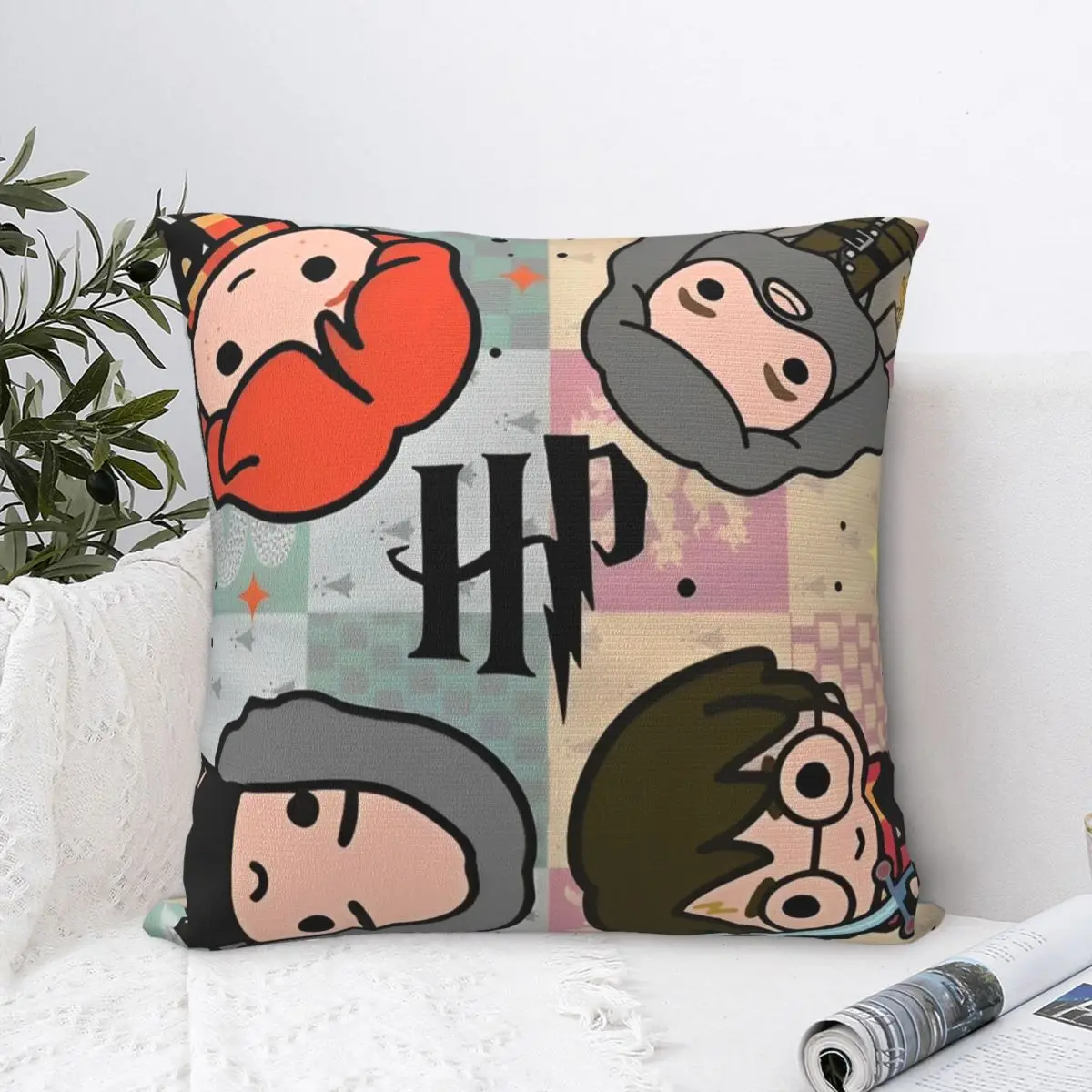 

Harrys Potters Magic School Pillowcases Merch Printed Cushion Cover Pillow Covers Seat Decorations Zipper Multiple Sizes
