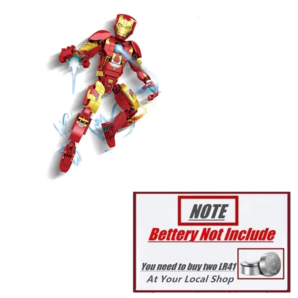 Miniso Marvel Ironman Avengers Toys Tony Figure Robot Model Building Block Bricks Toys Gift Boys Set