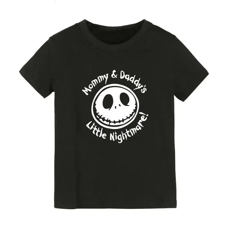 100%Cotton Halloween Pumpkin Monster Print Children Girl Boy T-shirt Black Round Neck T Shirt Kids 2 To 10 Year Old Tees